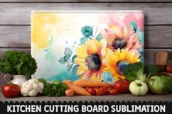 Cutting Board Sublimation Design - Sunflowers Sublimation Product Image 1