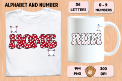 Baseball Sport Alphabet png clipart, baseball letters doodle Product Image 6