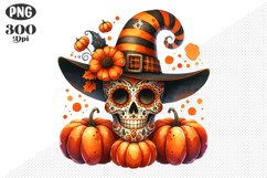 Halloween Skull Sublimation - Clipart PNG Design Product Image 1