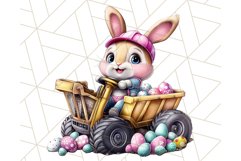 Pastel Easter Construction Clipart, Bunny Truck PNG Product Image 16
