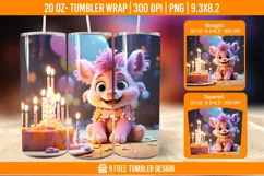 Cute Birthday Tumbler Wraps, Sublimation Wrap Product Image 1