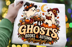 Ghosts Books and Autumn Moonlight Halloween Sublimation Product Image 3