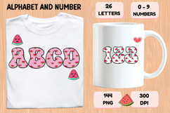 Watermelon Alphabet PNG Cute Summer Letters &amp; Numbers 300DPI Product Image 6
