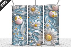 3D Easter Flower Sublimation| Bunny Tumbler Wrap Design Product Image 5