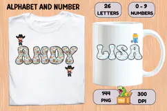 Vintage Toys Alphabet and Numbers PNG 300 DPI Product Image 6