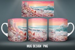 3D Seashell beach Mug Wrap Sublimation Designs Product Image 2