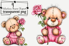 Valentine Bears Clipart Watercolor PNG Product Image 1