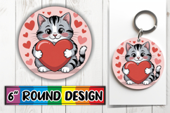 Enchanted Keychain PNG Style, Cat Valentin's Day Product Image 1