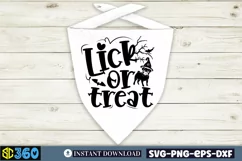 Lick or treat SVG, Halloween Dog Bandana SVG Product Image 3
