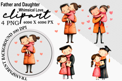 Whimsical Father Daughter Clipart Watercolor png Product Image 1