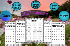 2027 calendar templates with flower frame 2 Product Image 1