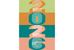Cover background with vertical 2026 number on geometric Product Image 1