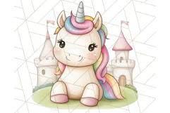 Fairy Tale Unicorn PNG Pastel Magic Clipart, Fantasy Rainbow Product Image 4