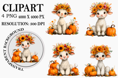 Whimsical Autumn Farm Clipart Watercolor PNG Product Image 1