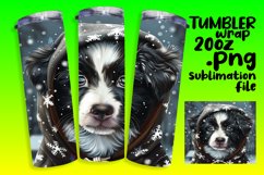 Adorable Christmas Dog Tumbler Wrap Sublimation 20oz Product Image 1