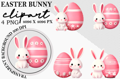 Watercolor Easter Bunny Clipart PNG Product Image 1