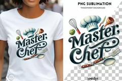 Master Chef PNG, Quirky Kitchen Quote & Logo Design Product Image 1