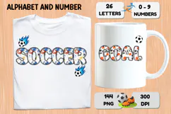 Watercolor Soccer Alphabert Numbers PNG Clipart 300DPI Product Image 2