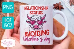 Anti Valentines Mug Wrap PNG, Funny valentines day mug png Product Image 1