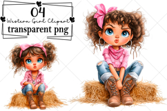 Whimsical Summer Western Girl Clipart Watercolor PNG Product Image 1