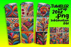 Sublimation Tumbler Template , Patchwork Product Image 1