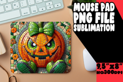Cheerful Mouse Mat Sublimation PNG, Cute Pumpkin Product Image 1