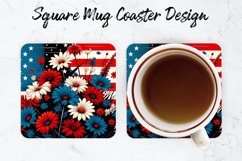 USA Flowers Mug coaster | Coaster | Sublimation Design Product Image 1