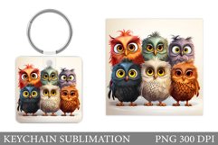 Cute Bird Keychain Design. Funny Bird Keychain Sublimation Product Image 1