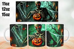 Halloween Skull Mug Wrap Sublimation 11oz, 12oz, 15oz Product Image 1
