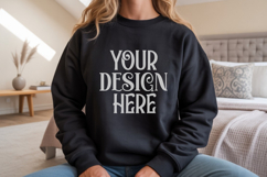 Black Gildan 18000 Sweatshirt Model Mockups, Sweatshirts Product Image 1