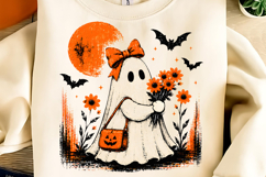 Vintage Halloween Ghost Witch PNG, Ghost Coffee PNG, Spooky Product Image 8