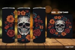 Embroidery Skull Tumbler Wrap | 20 Oz | Sublimation Product Image 3