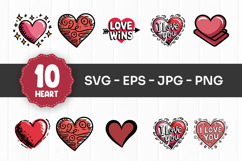 Decorative Love Text and Heart Art SVG PNG Product Image 1