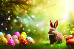 Bunny with egg background, easter bunny digital paper Product Image 1