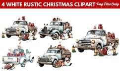 White Rustic Christmas Clipart PNG Product Image 1