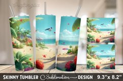 Summer 20 oz Skinny Tumbler Sublimation Designs Product Image 7
