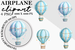 Whimsical Airplane Clipart Watercolor png Product Image 1
