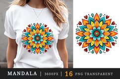 16 drawing cute colorful mandala autumn leaves flowers ornament print clipart set t-shirt sublimation printable designs bundle png transparent
