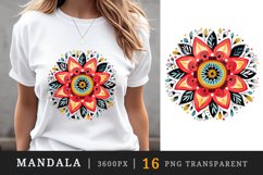 16 drawing cute colorful mandala autumn leaves flowers ornament print clipart set t-shirt sublimation printable designs bundle png transparent
