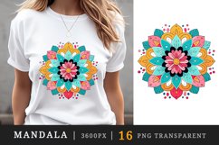 16 drawing cute colorful mandala autumn leaves flowers ornament print clipart set t-shirt sublimation printable designs bundle png transparent