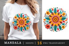 16 drawing cute colorful mandala autumn leaves flowers ornament print clipart set t-shirt sublimation printable designs bundle png transparent