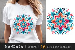 16 drawing cute colorful mandala autumn leaves flowers ornament print clipart set t-shirt sublimation printable designs bundle png transparent