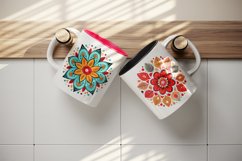 16 Drawing cute colorful mandala autumn leaves flowers ornament print design wrap printable sublimation bundle for mug