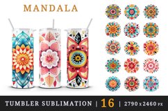 16 drawing cute colorful mandala autumn leaves flowers ornament print design wrap sublimation bundle for 20 oz tumbler