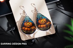 Halloween Stained Glass Pumpkin Earring Design Product Image 1