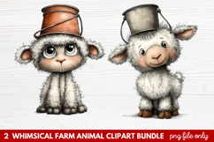 Whimsical Farm Animal Clipart | Cute Farm Animals PNG Set Product Image 1