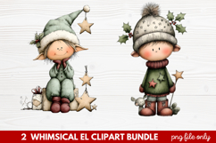 Whimsical Elf Clipart | Cute Christmas Elf PNG Illustration Product Image 1