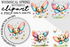 Whimsical Spring Butterfly Clipart Png Product Image 1