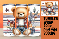 RICH 20oz Tumbler PNG Design , Teddy Bear Product Image 1