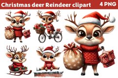 Christmas deer Reindeer clipart PNG Product Image 1